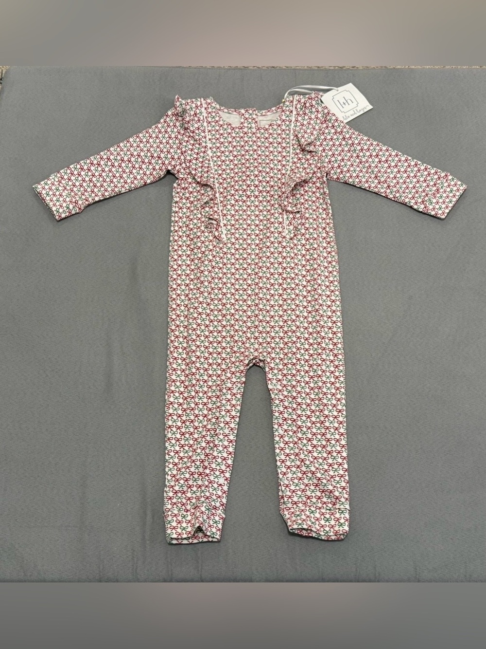 Lila Hayes holiday bows romper